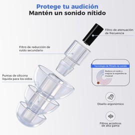 Tapones Auditivos para Músico, Protección Auditiva Certificada, SNR 26 dB