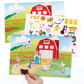 Baker Ross FC803 Farm Scene Sticker Side Set - Pack of 5, Sticker Set for Children for Crafts, Design and Decorating