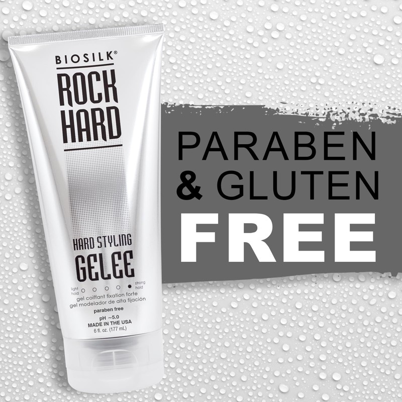 BioSilk Rock Hard Gel, Firm-Hold Hair Gel For Long-Lasting Styles,