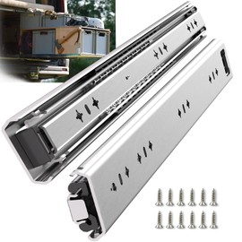 1 Pair 260 Lbs Heavy Duty Drawer Slides 12 14 16 18 20 22 24 26 28 30 32 36 40 inch Full Extension Ball Bearing Side Mount Cabinet Industrial Rail Tool Box Runner(40 inch, with M5 Screws)