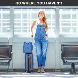 Kono Luggage Set 4 Piece Carry On Hardside Luggage with TSA Lock Spinner Wheels Carry On Suitcase Navy