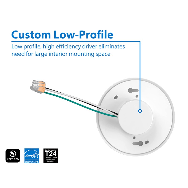 Nicor SureFit(v3) LED Flush Mount Ceiling Light, 3000K with Round