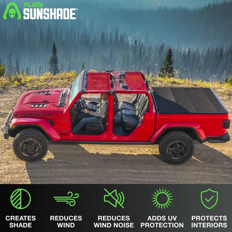 Alien Sunshade Jeep Gladiator Sun Shade Red (2018-2023) Jeep Gladiator