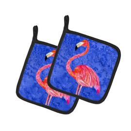 Caroline's Treasures 8685PTHD Flamingo Pair of Pot Holders Kitchen Heat Resistant Pot Holders Sets Oven Hot Pads for Cooking Baking BBQ, 7 1/2 x 7 1/2