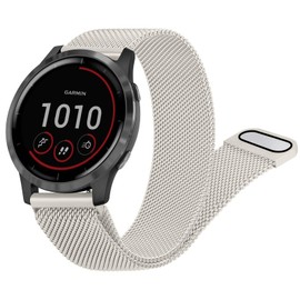 Metal Strap for Garmin Vivoactive 4, Garmin Venu 2,Garmin Venu 3-22mm Quick Release Band with Magnet for Garmin Vivoactive 4/Garmin Venu 2/3 (Starlight)