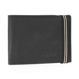Lois - Men's Leather Wallet - RFID Protection - Black, black, Classic