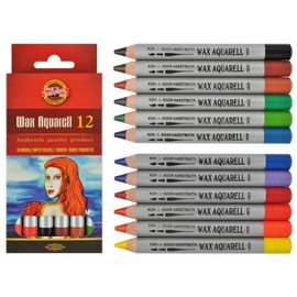 Koh-i-noor Wax Aquarelle - 12 Fine Wax Pastels. 8282