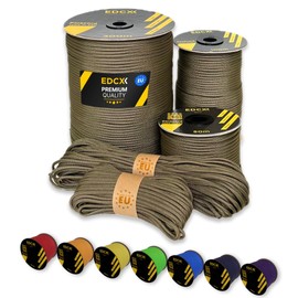 EdcX Paracord 4mm, 35+ Solid Colors (10m, 15m, 30m, 50m, 100m, 300m) | Ideal for Crafting, DIY, Camping, Survival, Outdoor | 100% Nylon Rope 4mm | Tactical Cord 550 Type III (Light Khaki, 15 m)