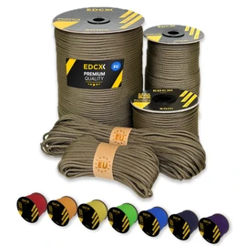 EdcX Paracord 4mm, 35+ Solid Colors (10m, 15m, 30m, 50m, 100m, 300m) | Ideal for Crafting, DIY, Camping, Survival, Outdoor | 100% Nylon Rope 4mm | Tactical Cord 550 Type III (Light Khaki, 15 m)