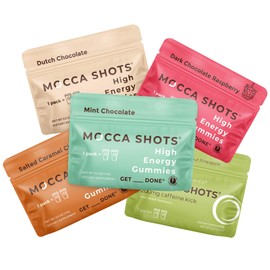 SGC Highest Concentration 100mg Caffeine per Gummy, 2 Gummies per Pack, 12-Pack Mocca Shots Variety Pack Plant-Based nootropic Instant Energy with Ginkgo biloba, Theobromine.