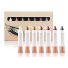 AURONUT 7pcs Cream Eyeshadow Stick Sets, Shimmer Eyeshadow Crayon Pencil, Shimmer And Matte Eye Pencil, Brightener Highlighter Eyeliner Crayon Makeup Gift Set
