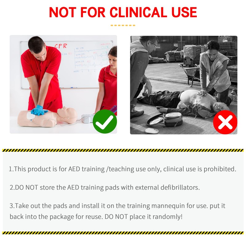 LVCHEN 4 Pairs AED Pads - Reusable Adult AED Training