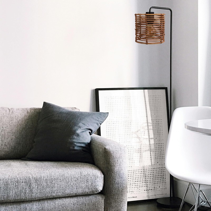 Round Rattan Lampshade Boho, Lampshade for Table Lamp, Hanging and