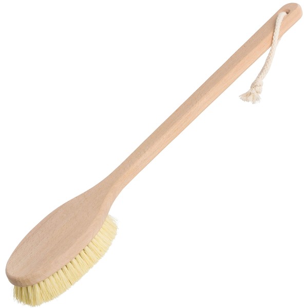 Redecker 100% Made in Germany Tampico Fiber Bath Brush with Oiled Beechwood Handle, 19-5/8-Inches