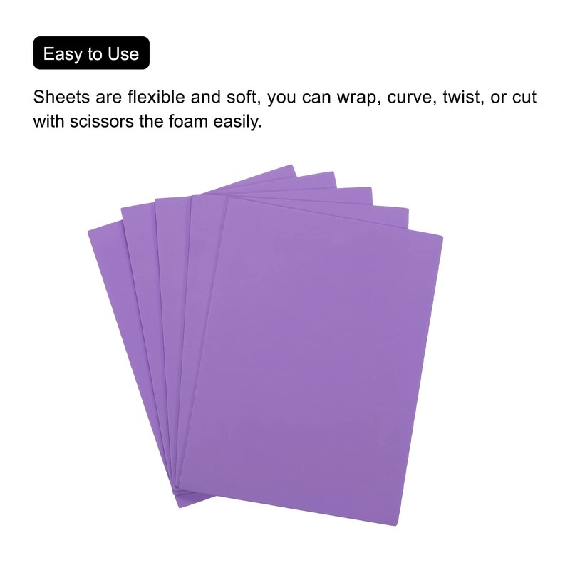 sourcing map EVA Foam Sheets Purple 7.6 Inch x 5.9