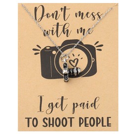 CENWA Photographer Gift Wedding Photographer Gift Camera Necklace Photographer Thank You Gift Camera Lover Gift (Camera N CA)