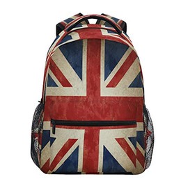 Backpacks UK British Flag School Bag Student Bookbag Adjustable Shoulder Bags Laptop Rucksack Travel Hiking Camping Daypack for Teens Girls Boys Women Men