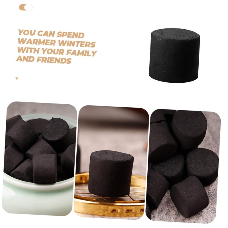 CORHAD 25pieces Slow Burning Charcoal Briquettes Hand Warmer Compact and