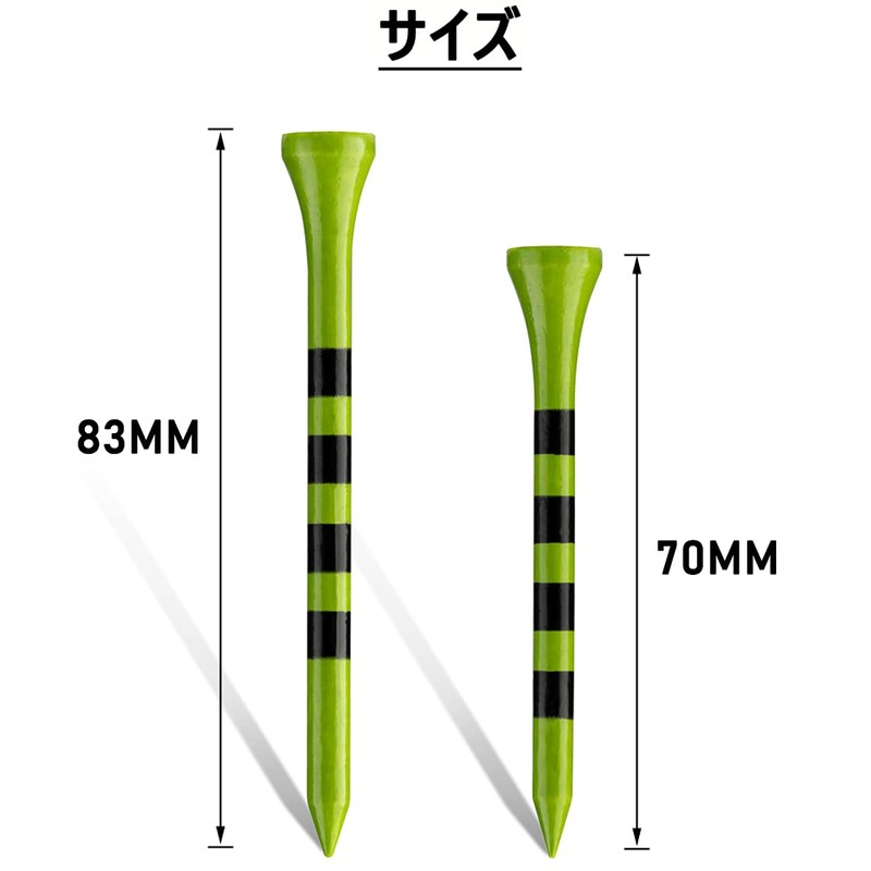 MAZEL Golf Tees Wood Tees Long Tees 70mm/83mm (Pack of