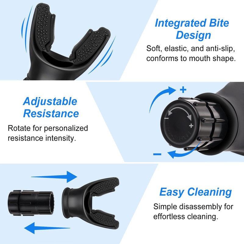Portable Breathing Trainer with Adjustable Resistance Settings for Enhanced Strength