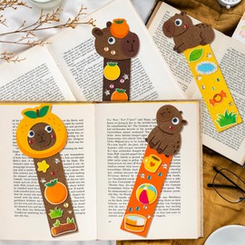 FoszaSzept Capybara Felt Bookmarks Craft Kit - 24Pcs Make Your Own Capybara Bookmarks Gift Set, DIY Unique Cute Animals Art Work Handcraft, Birthday Party Favor Classroom Activities for Kids