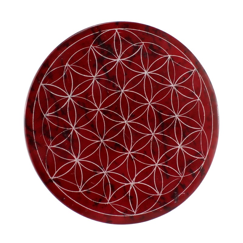 Budawi® Soapstone Coasters Set Round Flower of Life 7 Pieces