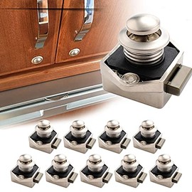 10pc Push Button Latch Lock, 15-20mm Latch Knob Keyless Door Lock for RV Boat Yacht Campervan Cupboard Door Cabinet