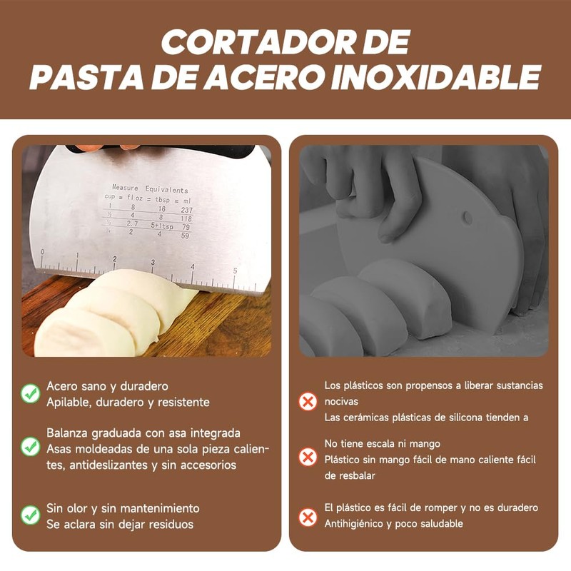 CHENGBAO Acero Inoxidable Raspa de Cocina，Multifuncional Espatulas Reposteria，Con Mango Espátula