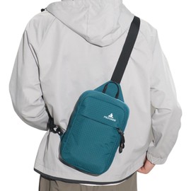 Peicees Mini Sling Bag for Women Men Trendy Casual Phone Chest Bag Waterproof Crossbody Daypack, Turquoise