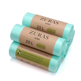 Zuras Organic Bin Liners 20 L, Pack of 150, Waterproof and Tear-Resistant