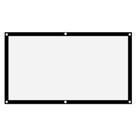 Croking Portable White Projection Screen with Noncombustion Function, Easy Installation for Backhop Movies, Polyester Curtain 16: 9 (40 inches) (60 Inch)