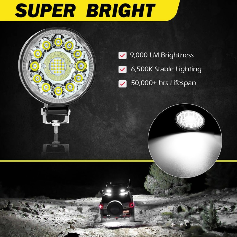 OfleGold LED Spot Work Lights, 4 Inch LED Pods Light