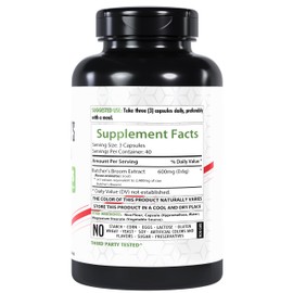 Healthfare Butcher’s Broom Capsules 2400mg | 120 Veg Capsules | Premium Herbal Formula | Non-GMO | Gluten-Free