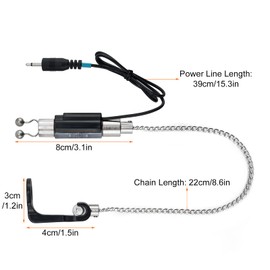 Dr.Fish Bite Indicator Set 4 Bobbins Carp Fishing Portable LED Illuminated Bite Alarms with 2.5mm Jack Plug, Drop off Alarm Detachable on Rod Carp Accessories for Outdoor Rod Light up