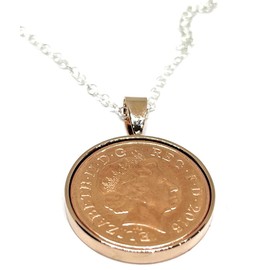 2015 10th Tin wedding Anniversary 10 year Tin birthday/Anniversary 2015 Coin Pendant Rose G