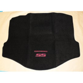 AVM NEW BLACK Trunk Mat 2010-2015 Camaro Embroidered Double Logo and SS in Red Deck
