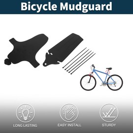TUCKBOLD Road Bike MTB Bicycle Mudguard Front 11.61" Rear 11.61" Durable | Fender Mud Guard Black 1 Set