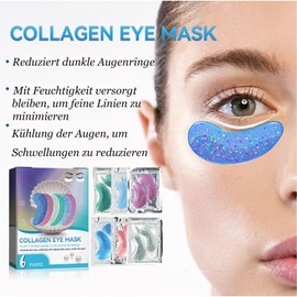 Soleneva 6PCS Set Kollagen Augenpads, Augenpads Hyaluron Gegen Augenringe und Tränensäcke, Anti Aging Augenpads Gegen Augenringe Entfernen, Eye Patches zur Faltenreduzierung und strafferer Augenpartie