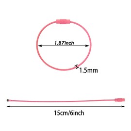 Mini Skater 8Pcs Wire Keychain Cables Key Rings Travel Luggage Tags Steel Loops for Keys Cards Dog Collars Cruise Accessories (Pink, 6 Inch)