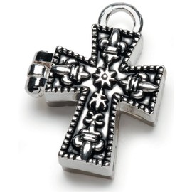Darice Antiqued Silver Cross Charm Prayer Box