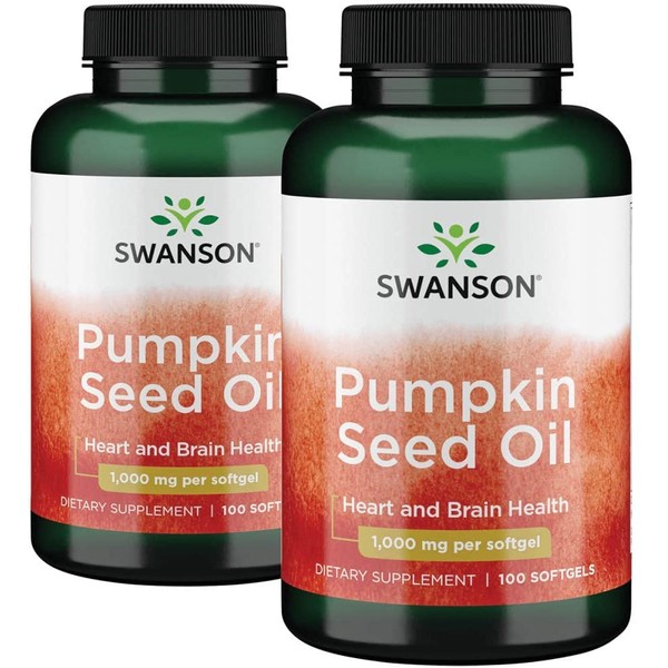 Swanson Pumpkin Seed Oil 1000 Milligrams 200 Sgels 2 Bottles