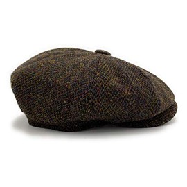 Harris Tweed Newsboy Cap Baker Boy Brown (S)