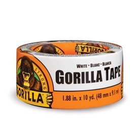 Gorilla Tape, White Duct Tape, 1.88" x 10 yd, White, (Pack of 1)