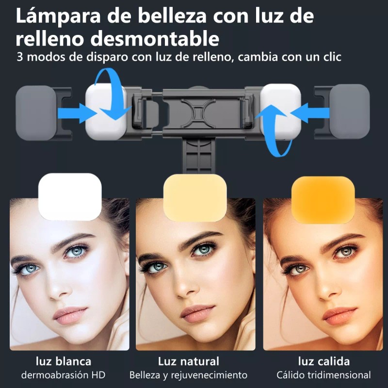 Axnen Selfie Stick Trípode Para Celular Control Remoto Luz 1.53m