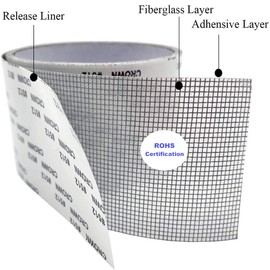 ACEBON Window Screen Repair Kit Tape, 2x80'' Strong Adhesive & Waterproof Fiberglass Covering Mesh Tape for Covering Window Door Tears Holes Screen Patch Repair Kit (Black)