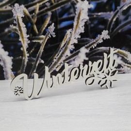 Melis Winter Time Decorative Lettering - Wooden Christmas Decoration in White - 30 cm