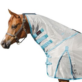 Schneiders Cooling Soft Interlock Mesh II Fly Neck Cover for Horses | Best Cooling Fabric | 80% UV Protection | Innovative SilverTek Technology | Color Silver | Size Medium