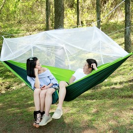 Outdoor Camping Hammock with Mosquito Net - Blue