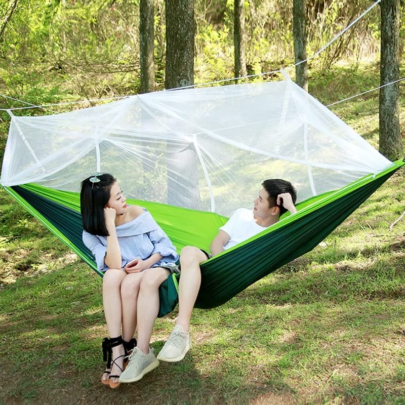 Outdoor Camping Hammock with Mosquito Net - Blue