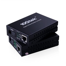 1.25G Gigabit Optical Media Converter Pair 10/100/1000M RJ45 to 1000M Bi-Directional Single Mode 1 Core SC Fiber Up to 20km